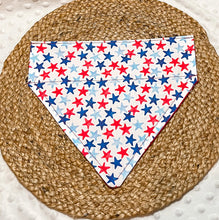 Load image into Gallery viewer, Stars Over the Collar Dog Bandana | Memorial Day bandana | 4th of July Bandana | Labor Day bandana | Holiday Bandana