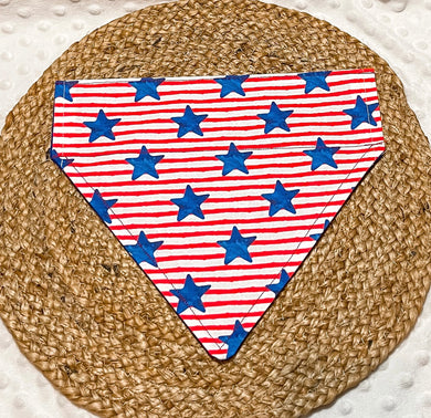 Stars & Stripes Over the Collar Dog Bandana | Memorial Day bandana | 4th of July Bandana | Labor Day bandana | Holiday Bandana