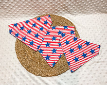 Load image into Gallery viewer, Stars &amp; Stripes Over the Collar Dog Bandana | Memorial Day bandana | 4th of July Bandana | Labor Day bandana | Holiday Bandana