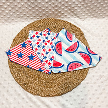 Load image into Gallery viewer, Stars &amp; Stripes Over the Collar Dog Bandana | Memorial Day bandana | 4th of July Bandana | Labor Day bandana | Holiday Bandana