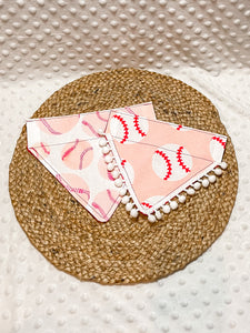 Pink Baseball Over the Collar Dog Bandana | College Baseball | Pro Baseball | Sports Bandana | seasonal Bandana