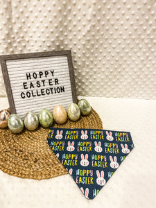 Easter Dog Bandana | Navy Hoppy Easter Over the Collar Dog Bandana