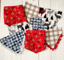 Load image into Gallery viewer, Christmas Plaid Over the Collar Dog Bandana