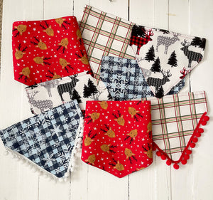 Christmas Plaid Over the Collar Dog Bandana