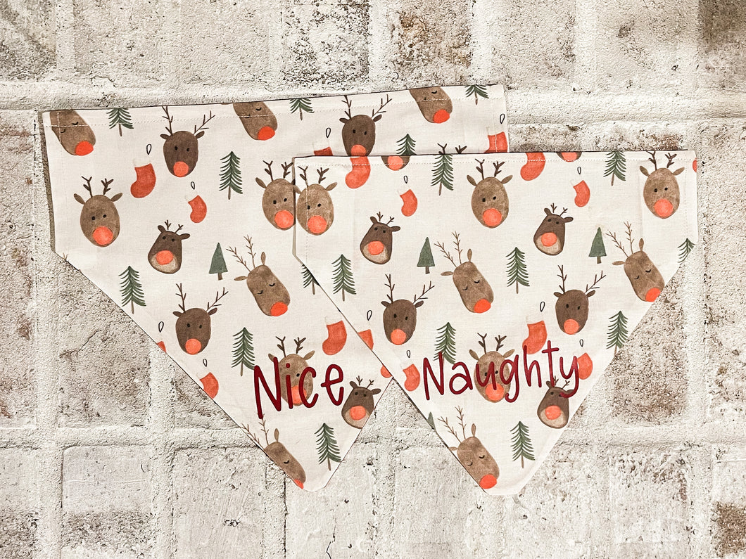 Naughty & Nice Over the Collar Dog Bandana