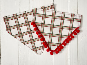 Christmas Plaid Over the Collar Dog Bandana